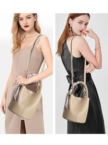 Women’s Genuine Leather Bucket Bag Vegetable Basket, Ladies Shoulder Handbag Tote bag for Everyday4