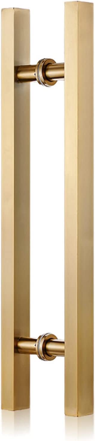 MXXQRHF Modern Push Pull Door Handle - Stainless Steel Commercial H Shape Square Glass Handles for Sliding Barn Door - Double Sided Hardware in Black, Gold, Silver - 120cm Length