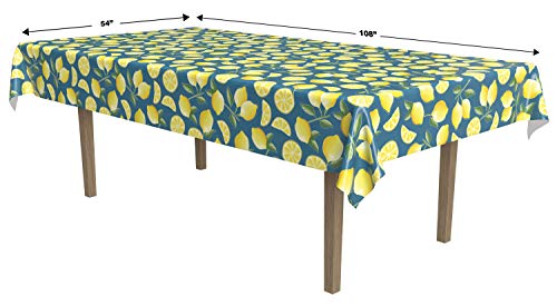 Image of Lemon Tablecover, 54 inchx108 inch, 2 Pieces, Spring Summer Picnic Tea Party Table Decorations