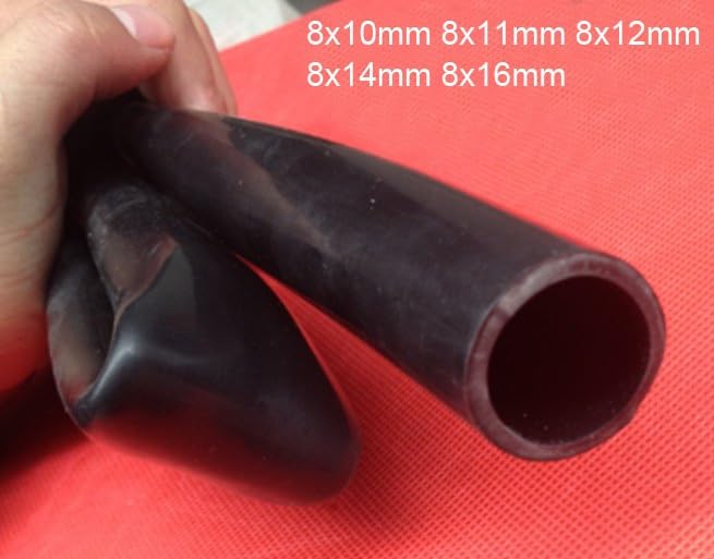 drain hose Black Silicone Tube Flexible Black Silicon Hose High Temperature Dark Silicone Rubber Tubing 8x10mm 8x11mm 8x12mm 8mm water pump (Size : 8x12mm)