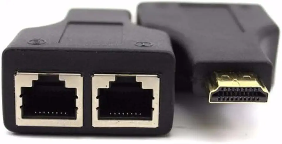 Adaptador Extensor HDMI via Cabo de Rede RJ45 CAT5e/6 1080P 3D 30 Metros F3 - JC-EX-RJ45