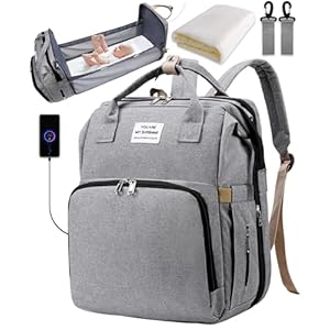 ITRAPES MOCHILA y PAÑALERA BEBÉ con CAMBIADOR para CARRO – MOCHILA MULTIFUNCIONAL IMPERMEABLE – PAÑALERAS y CARRITO MATERNIDAD – BOLSO GRANDE con GANCHOS