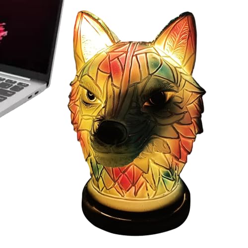 itrimaka Stained Resin Animal Table Lamp, 3D Stained Resin Animal Night Light Lamp, 8inch Colorful Christmas Table Lamp for Bedroom, Home Decor Animal Lovers