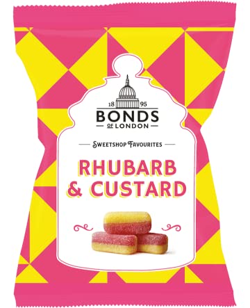 Bonds Of London British Hard Candy 3 Flavor Variety Bundle - Sherbet Lemons, Pear Drops, Rhubarb & Custard, 120G / 4.23 Oz. Each, With Omegapak Starlight Mints #TOP3