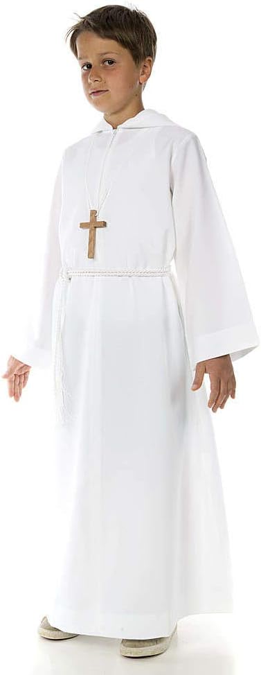Catholic ALB with Hood for First Communion, 125 cm (49 inc.)