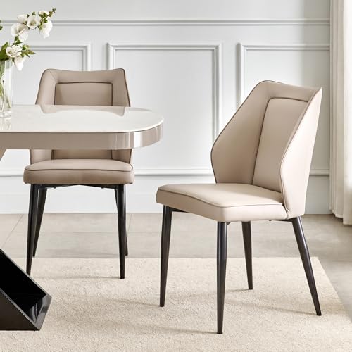 Image of Home Centre | Marcello | Metal | Dining Chairs | Beige | Set of 2 | 1 Year Warranty