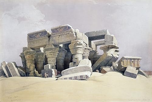 Tableau toile Kom Ombo David Roberts 60x90cm pour décoration murale de salon