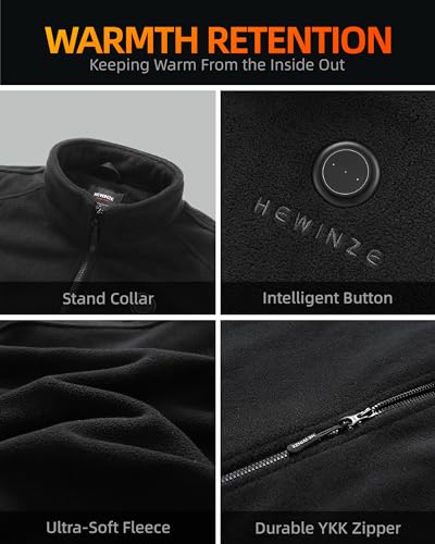 HEWINZE Girls Heated Fleece Jacket, Electric Heating Warming Jacket with 5V Battery Pack3