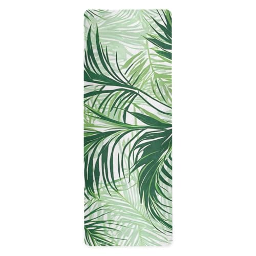 FLildon Hawaiian Palm Leaf Yoga Mat Thick Non Slip Yoga Mat Workout Mat for Men Women, Exercise & Exercise Mat for Home Gym, Yoga, Pilates, Stretching, and Floor
