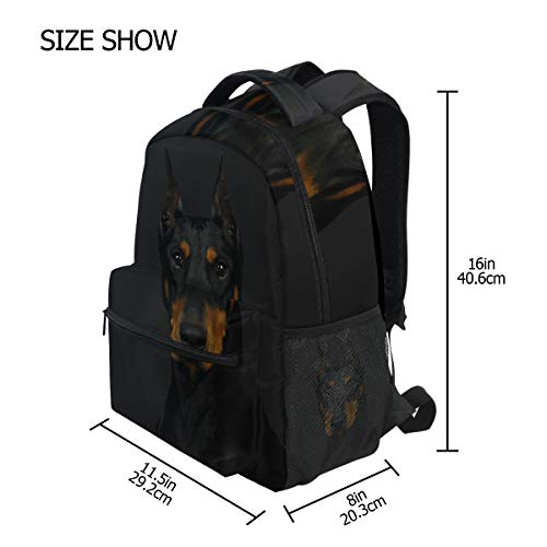 AUUXVA TropicalLife Doberman Pinscher Dog Backpacks School Bookbag Shoulder Backpack Hiking Travel Daypack Casual Bags2