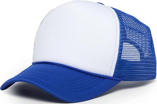 Image of Funky Junque Foam Trucker Hat, Trucker Hats for Women & Men - Blank Adjustable Snapback Mesh Back Baseball Cap