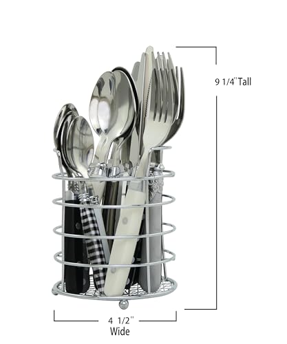 Image of Gypsy Color Eclectic Black & White Mix & Match Stainless Steel Flatware Collection, Set of 16