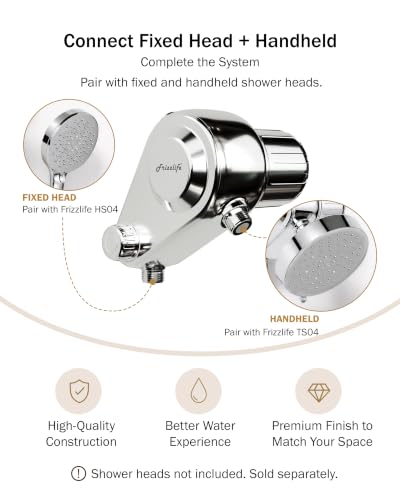 Frizzlife K45 Dual-Outlet Shower Filter, Keeps Existing Fixed and Handheld Shower Heads, Both Showerhead Get Filtered Water, KDF-55 and Calcium Sulfite, Reduces Chlorine, High Flow,Heads Not Included - image 3