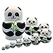 Akemaio 10 Stück/Set Nette Panda Gemalte Russische Puppen Holzpuppe Set Nesting Dolls Crafts