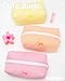 PAZIMIIK Cozy Makeup Bag Small Aesthetic Travel Zipper Cosmetic Pouch for Women Make Up Beauty Accessories Brushes, Stripe Hotpink