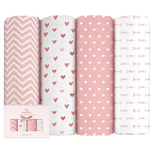 Langes de gaze de coton Yoofoss lot de 4, l'idée cadeau de naissance utile et élégante
