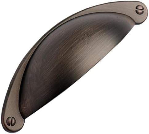 Oil Rubbed Bronze Cabinet Pulls by Southern Hills, 2 1/2 Inch Screw Spacing - 4 Inch Total Length, Bin Pulls, Cup Pulls (Pack of 5), Oil Rubbed Bronze Cabinet Hardware, Bronze Drawer Pulls