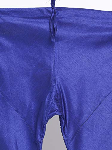 Image of VASTRAMAY Men's Light Blue Silk Blend Kurta and Pyjama Set VASMKHA001nPBU 48