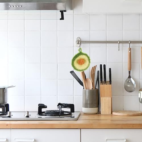 Paños de cocina acrílicos BESPORTBLE de 5 piezas para lavar platos sin rayar y limpiar verduras 7