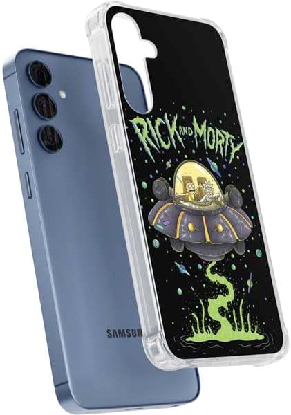 Skinit Clear Phone Case Compatible with Galaxy A35 5G - Officially Licensed Adult Swim Rick and Morty Spaceship Design