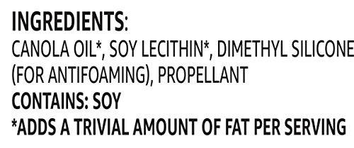 Amazon Brand - Happy Belly Non Stick Canola Oil Cooking Spray (Contains Soy Lecithin, Dimethyl Silicone, Propellant), 8 Oz #TOP3