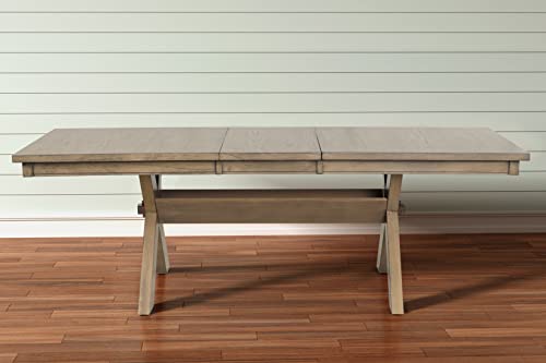 Roundhill Furniture Raven Wood Trestle Extendable Dining Table With Leaf, Glazed Pine Brown #TOP7