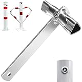 LOVLEX Dreikantschlüssel M12/M10 Pollerschlüssel für Absperrpfosten und Schließsysteme, Doppelter Dreikantschlüssel aus verzinktem Stahl nach DIN 22417, Universeller Feuerwehrschlüssel