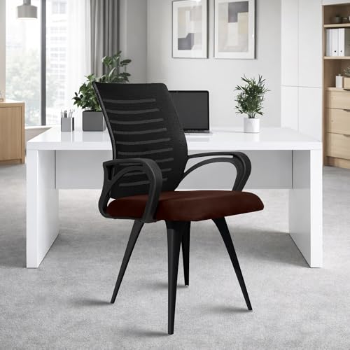 Image of ROSE Elite | 3 Years Brand Warranty | Ergonomic Office Chair, Study, WFH, Revolving, Rolling, Desk, Task, Laptop, Student Chair (Brown Seat & Black Back, Elite MB Reception)