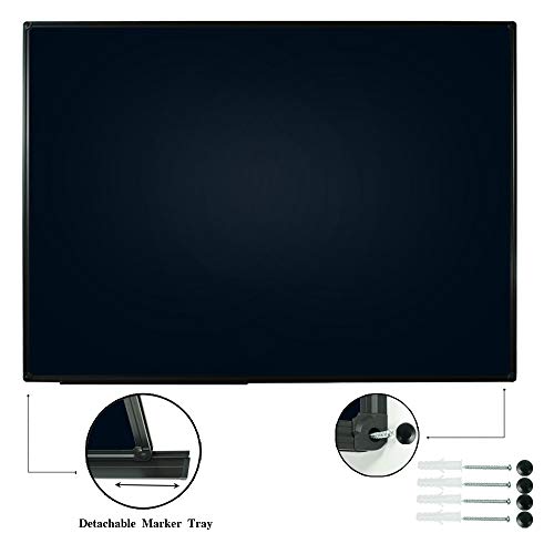 Jiloffice Magnetic Black Chalkboard/Black Board 48 X 36 Inch, Black Aluminum Frame Board With Marker Tray For Office Home And School #TOP1