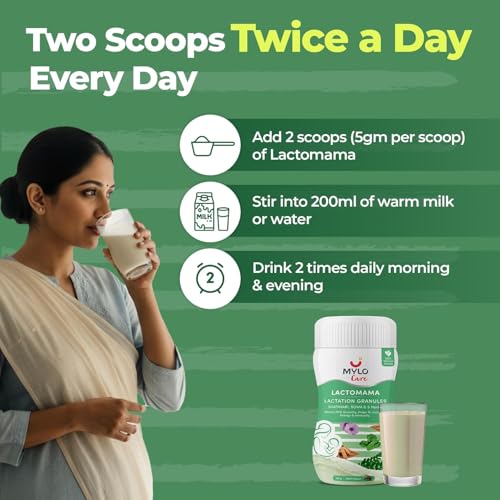 Image of Mylo Lactomama Granules - Lactation Supplement for breastfeeding with Shatavari to Increase Breast Milk (Chocolate & Elaichi - 300 g each) | With Herbs like Moringa, Sowa & 5 Others | 2 Scoops per Serving (Pack of 6, Elaichi)