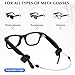 Smart Glasses Accessories Kit for Ray-Ban Oakley/Meta Wayfarer/Headliner/Skyler/Includes 4 Pairs Nose Pads,4 Pairs Anti-Slip Ear Hook,2 Pcs Anti-Drop Lanyard,6 Pcs Lens Cleaning Papers