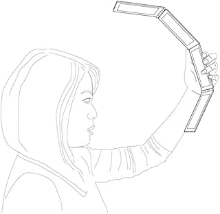 Caboki Handheld Panoramic Makeup Mirror. 3 Way Mirror Hair and Makeup, Back of Head