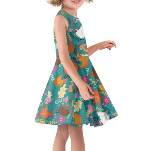 A-Line Flowy Dress for Girls Summer Outfits Sleeveless Dresses Casual Sundress3