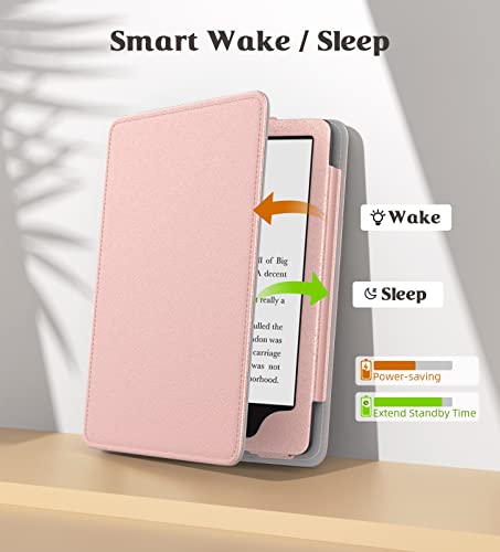 Image of MoKo Case for 7 inch /6.8 inch Kindle Paperwhite(12th /11th Gen-2024 /2021) and Kindle Paperwhite Signature Edition,Slim PU Shell Cover Case with Auto-Wake /Sleep for Kindle Paperwhite 2024, Rose Gold