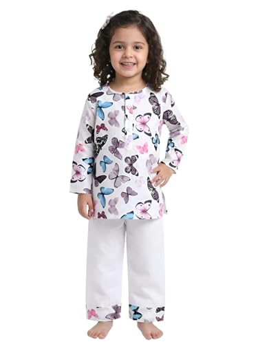 Image of POLKA TOTS Premium Cotton Night Wear for Boys & Girls | Traditional Kurta Pyjama Night Suit Set | Ultra-Soft & Breathable Nightwear for Toddlers & Baby | Kids Night Dress from Newborn to 8 Years