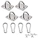 4Pcs Edelstahl-Augenplatte und 4P Karabiner-Befestigungsclip, Edelstahlhaken mit Schraube (M5, 2A)