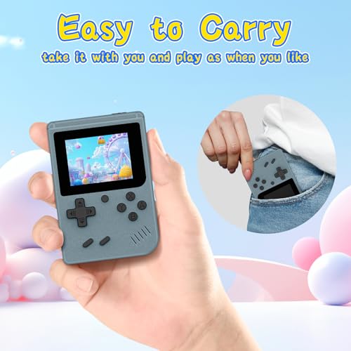 Image of Retro Game Console, Built-in 400 Classic Retro Gaming Console, 1020mAh Rechargeable Battery, 3.0 Inch IPS Screen Retro Handheld Game Console, Portable Arcade Video Gaming Console (Gray)