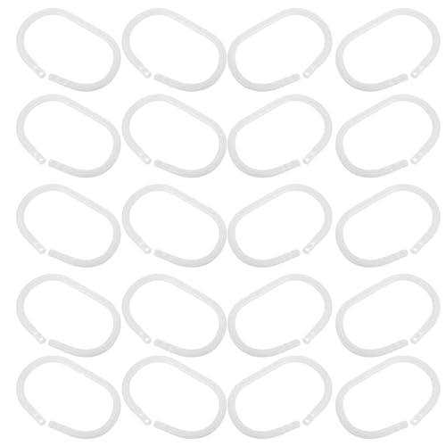 100 anillas para cortinas de plastico ovaladas de bano con cierre facil de presion 2