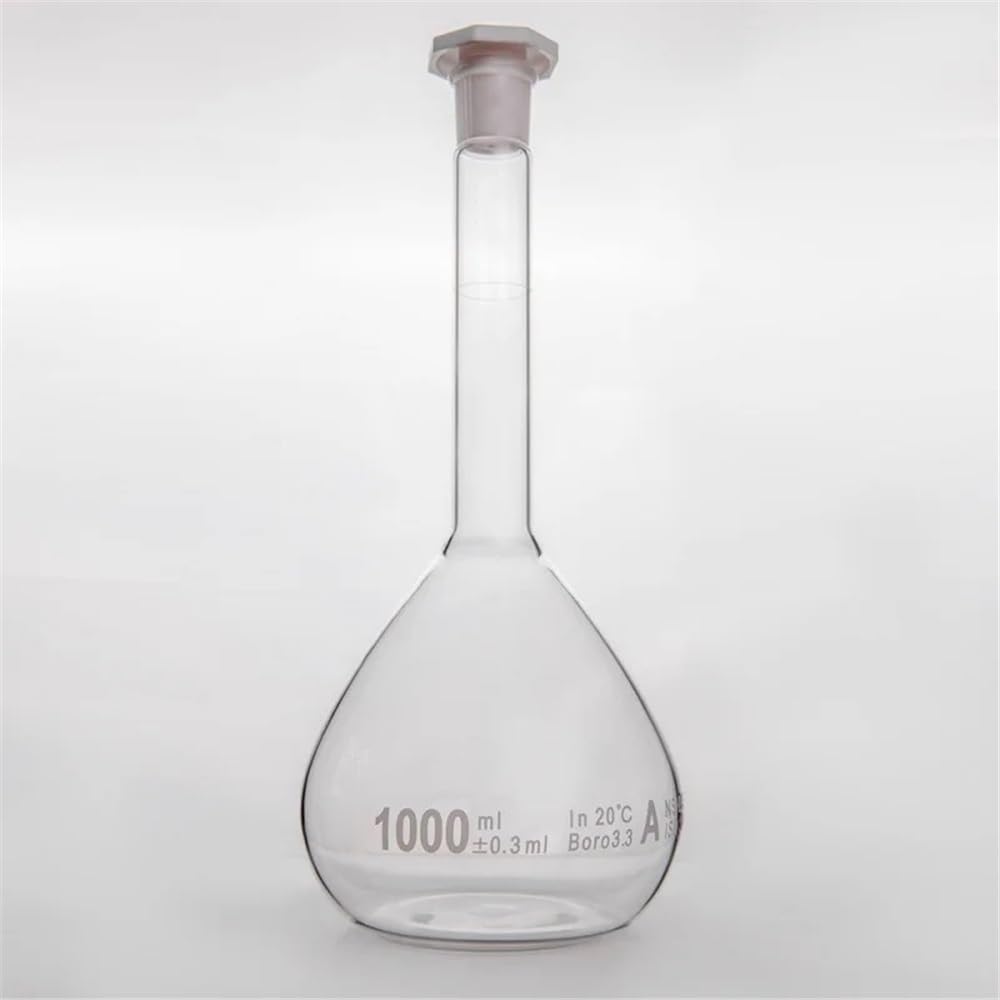 Vetreria da laboratorio Pallone volumetrico trasparente con tappo in plastica in vetro borosilicato F81(2pcs 150mL-F810150SP)