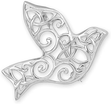 Iona Abbey Silver Dove Brooch, Gold