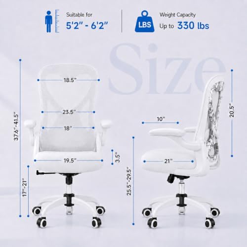 Image of Ergonomic Home Office Chair, 4-Way Lumbar, Thick Cushion, 330LBS