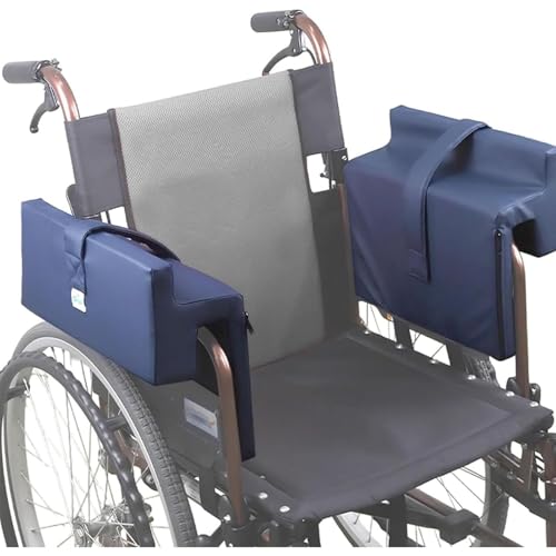 Almohadillas para reposabrazos de silla de ruedas, cojín de apoyo lateral con correa de fijación, fácil de limpiar para personas mayores y personas con discapacidad, 10 cm de ancho
