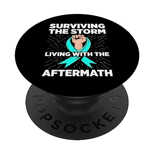 PTSD Awareness For Survivor Posttraumatic Stress Disorder PopSockets Swappable PopGrip, Black
