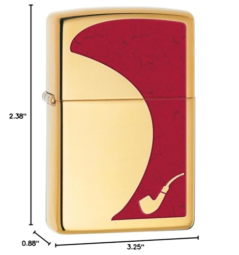 Encendedor Zippo Pipe Rojo de Latón Pulido miniatura 2