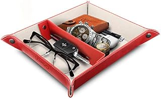 LONDO - Leather Tray Organizer - Practical Storage Box for Wallets, Watches, Keys, Coins, Cell Phones and Office Equipment