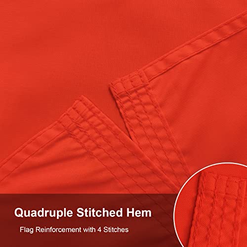 Syii Orange Boat Flag 12X18 Inch Outdoor, Heavy Duty Solid Color Nylon Utv Atv Attention Safety Flags With 2 Brass Grommets For Boating Car Bike Yacht Construction #TOP4