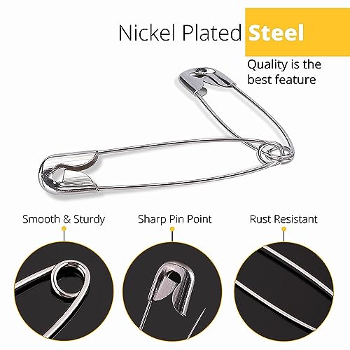Mr Pen Pack of 200 Heavy Duty Assorted Safety Pins, Silver & Golden, 4 Sizes, Multi-Purpose for Saree & Clothes
