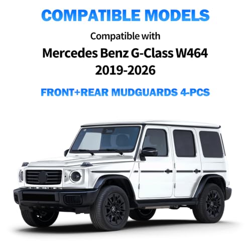Image of Mud Flaps Fenders for Mercedes Benz G-Wagen G55 G63 G500 G550 W464 G-Wagen 2019-2026,4 Pieces Front Rear Splash Guards Protection Mudguard with Fixing Screws.