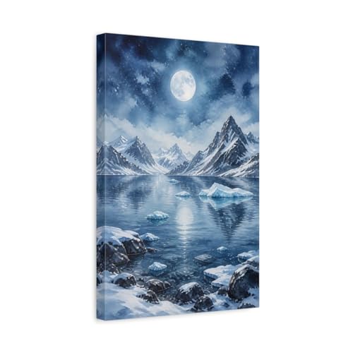 Art mural bleu arctique sur toile de qualite superieure 30x45 cm