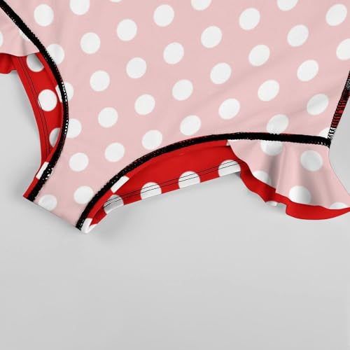 Image of Girls One Piece Swimsuit Polka Dots Ruffles Swimwear Bathing Suits 3-12 Years